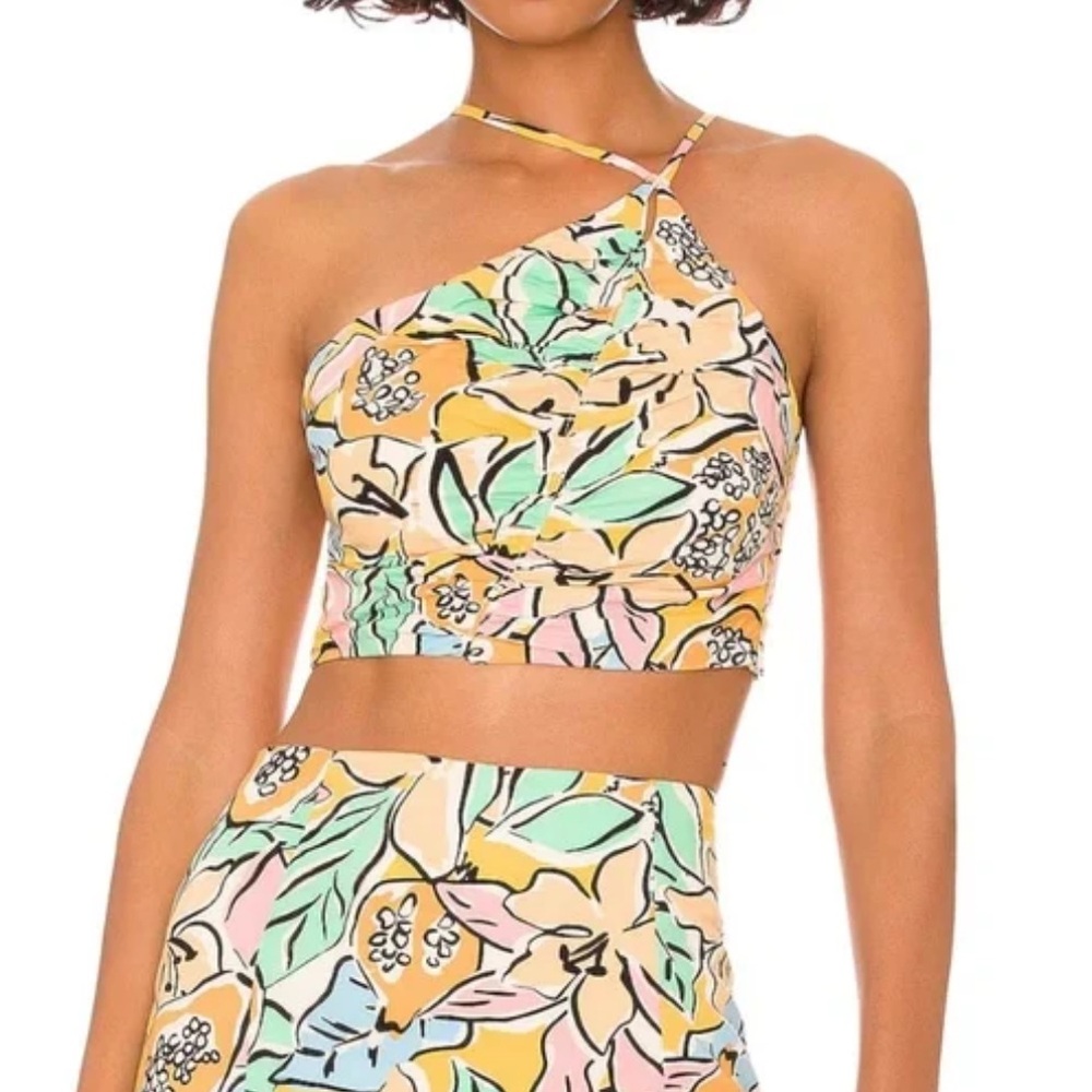 ASTR the label: covina skirt and top in tropical papaya